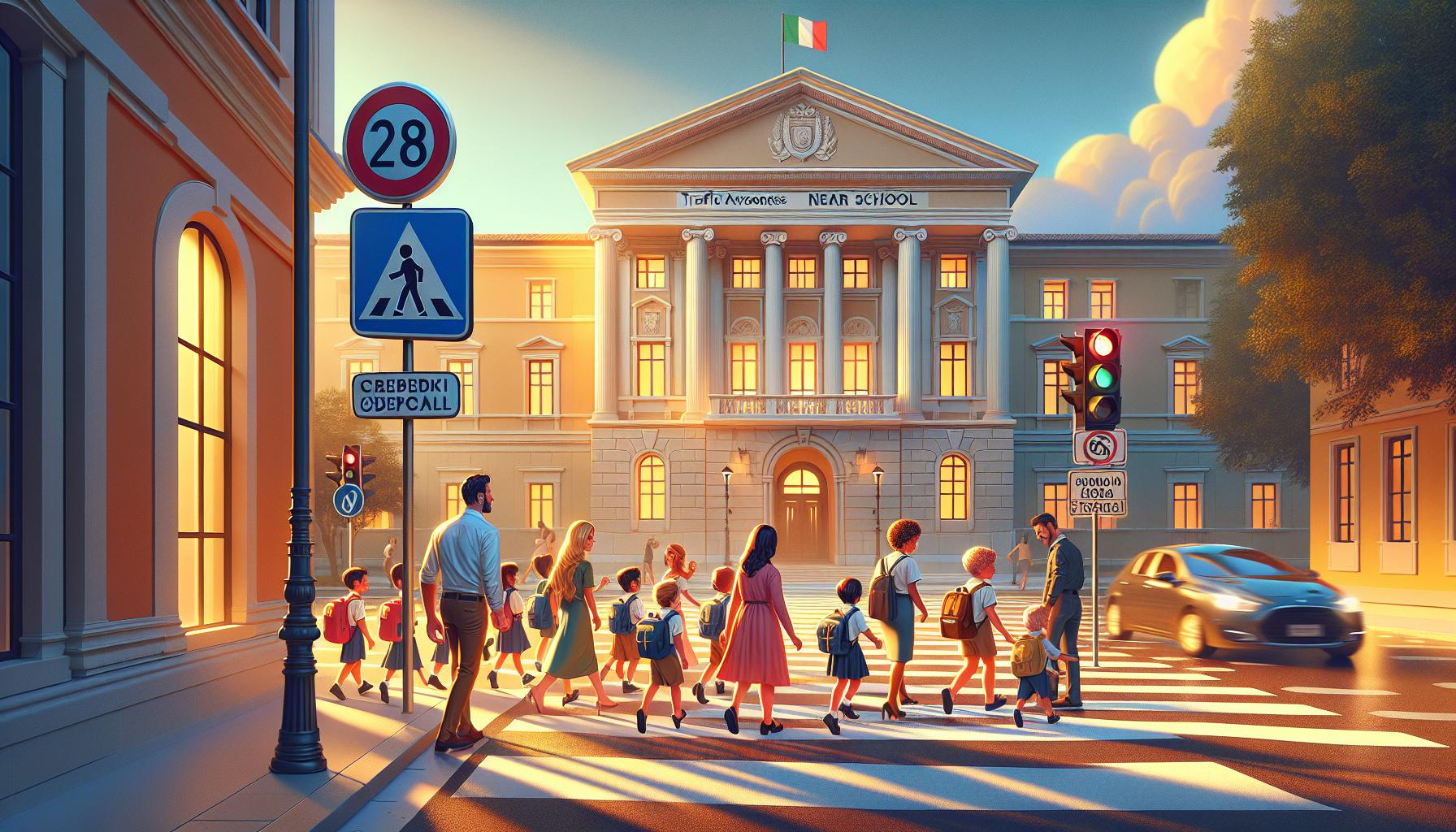 le norme italiane sulla velocità vicino alle scuole